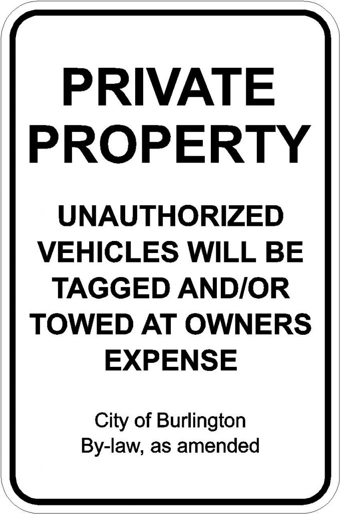 Private Property Burlington Signs